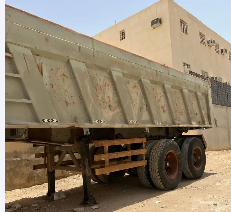 Dump Trailer for sell in Riyadh, Platform for sell all types of Dump Trailers in Saudi Arabia, Size 22 Cubic Meter in Good condition, 00966581892222